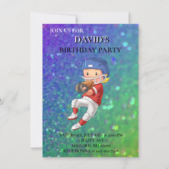 "FOOTBALL" TEMA BOYS BIRTHAY INVITATIONS INBJUDNINGAR (Framsida)
