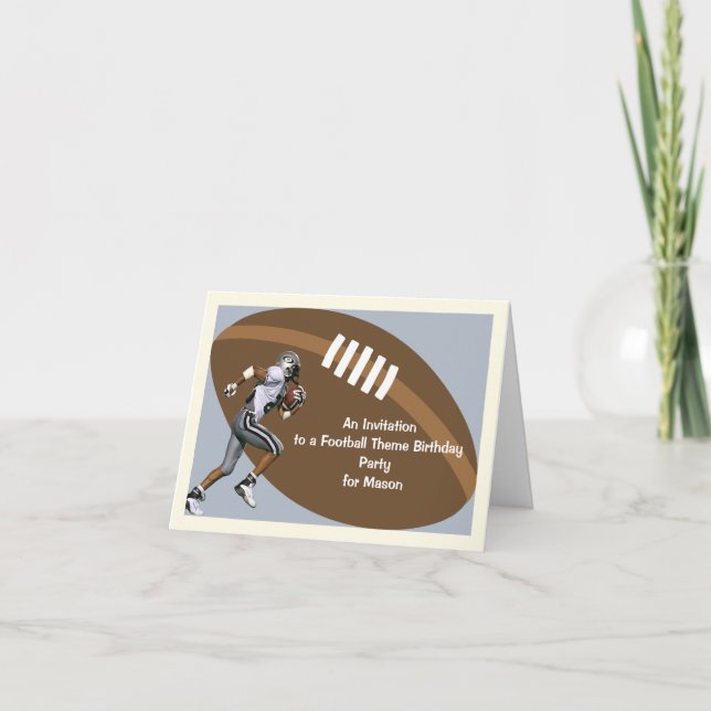 Football Theme Födelsedagsfest inbjudan (Framsida)