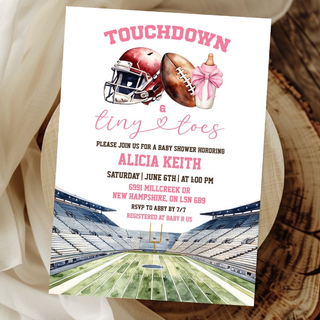 Football Theme Girl Baby Shower Inbjudningar (Skapare uppladdad)