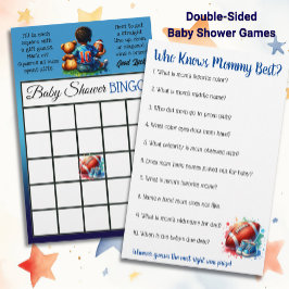 Football ThLED Bingo och Vem vet vad Mamma är bäst Flygblad