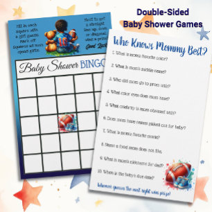 Football ThLED Bingo och Vem vet vad Mamma är bäst Flygblad