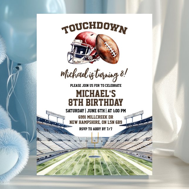 Football Touchdown Birthday Inbjudningar (Skapare uppladdad)