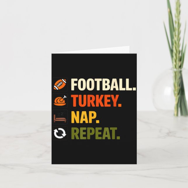 Football Turkey Thanksgiving For Kids Boys Men  Kort (Framsida)