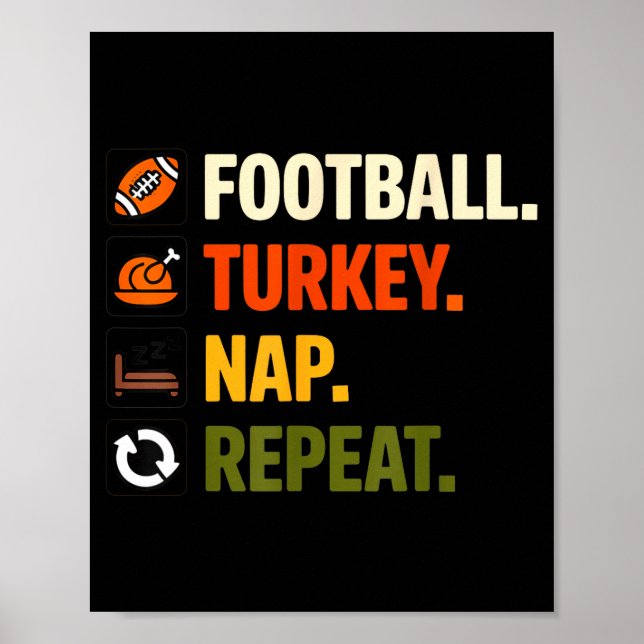 Football Turkey Thanksgiving For Kids Boys Men  Poster (Framsidan)
