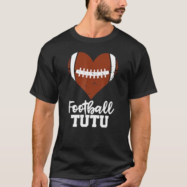 Football TuTu Football Heart Grandma Tu Tu T Shirt (Framsida)