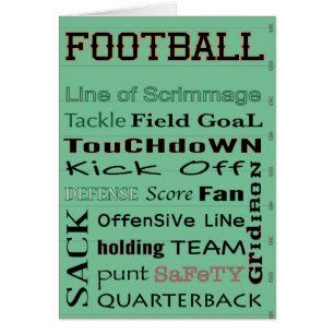 FOOTBALL-typografi Hälsningskort