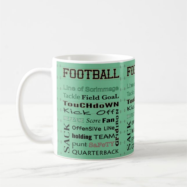 FOOTBALL-typografi Kaffe Mugg (Vänster)