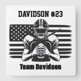 Football Wall Clock Fyrkantig Klocka