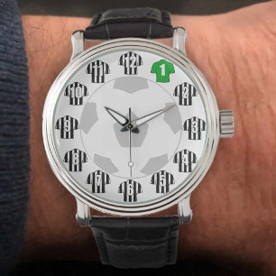 Football Watch - med Black & White Stripe Shirts Armbandsur