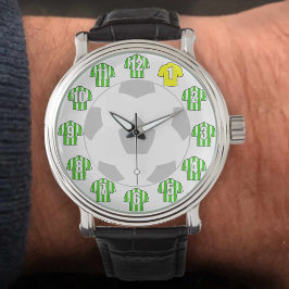 Football Watch - med Grönt Stripe Shirts Armbandsur