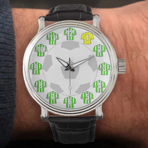 Football Watch - med Grönt Stripe Shirts Armbandsur