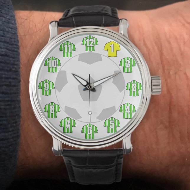 Football Watch - med Grönt Stripe Shirts Armbandsur (Skapare uppladdad)