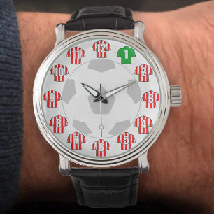 Football Watch - med Red Stripe Shirts Armbandsur