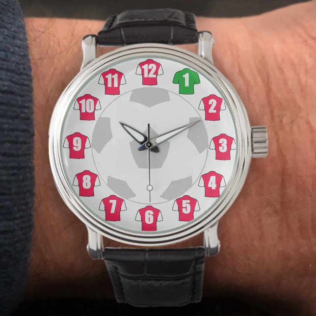 Football Watch - med Red & White Shirts Armbandsur (Skapare uppladdad)