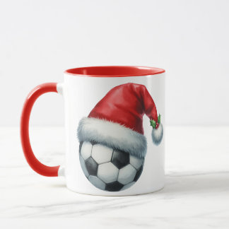 Football wearing a Santa Hat Mugg
