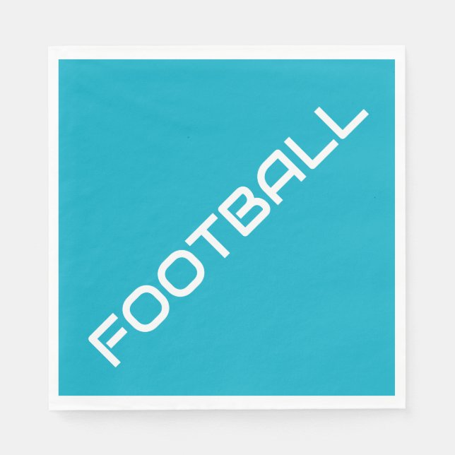 FOOTBALL White Slant Text Azure Blue Background Pappersservett (Framsidan)