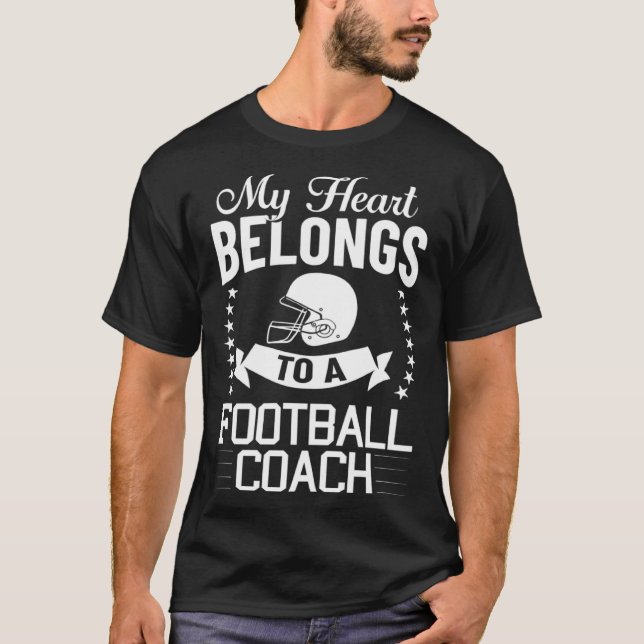 Football Wife Girlfriend Quotes Game Coach Player  T Shirt (Framsida)