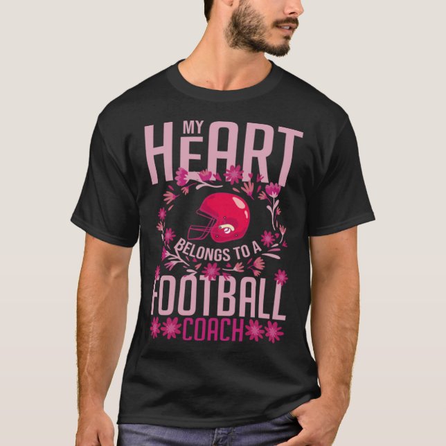 Football Wife Girlfriend Quotes Game Coach Player T Shirt (Framsida)
