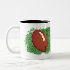 Football with Artistic Image of Grass Personalize Två-Tonad Mugg