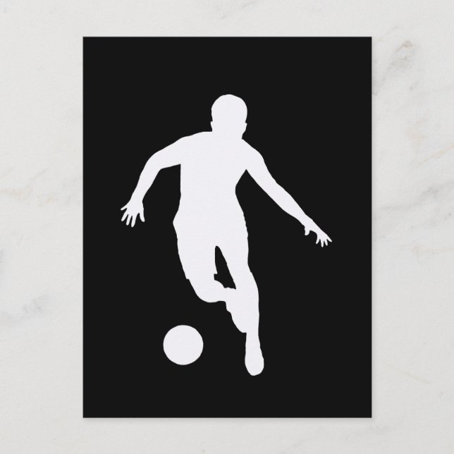 FOOTBALLER ( White Silhouette ) Vykort (Framsida)