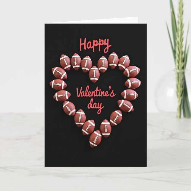 Footballs Heart Pattern Card Kort (Framsida)