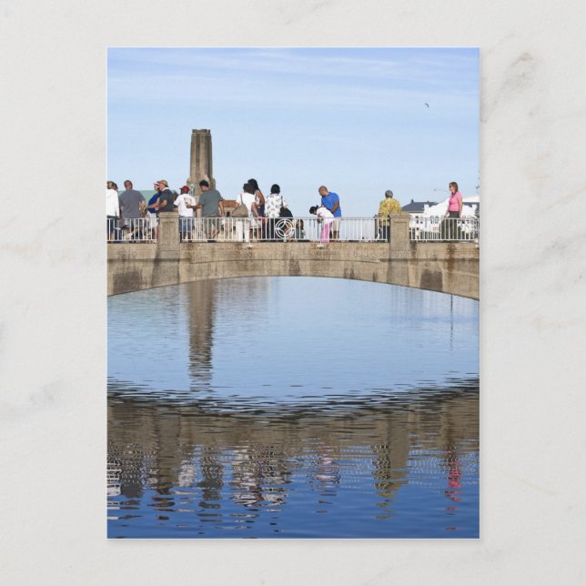 Footbridge over Sjö Asbury Park NJ Vykort (Framsida)