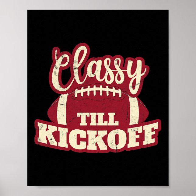 Footll Girl Gift Cly to Kickoff Fall Footll Fläkt Poster (Framsidan)