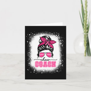 Footll Messy Bun Mamma Cheer Coach Breast Cancer B Kort