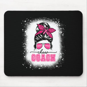 Footll Messy Bun Mamma Cheer Coach Breast Cancer B Musmatta
