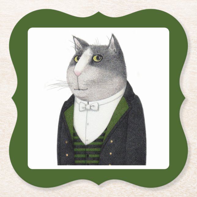 FOOTMAN CAT-klammerparentes Pappra Underlägg Papper (Framsida)