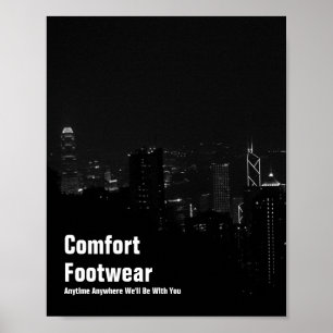 Footwear av bekvämlighet i Hongkongs nattvy Poster