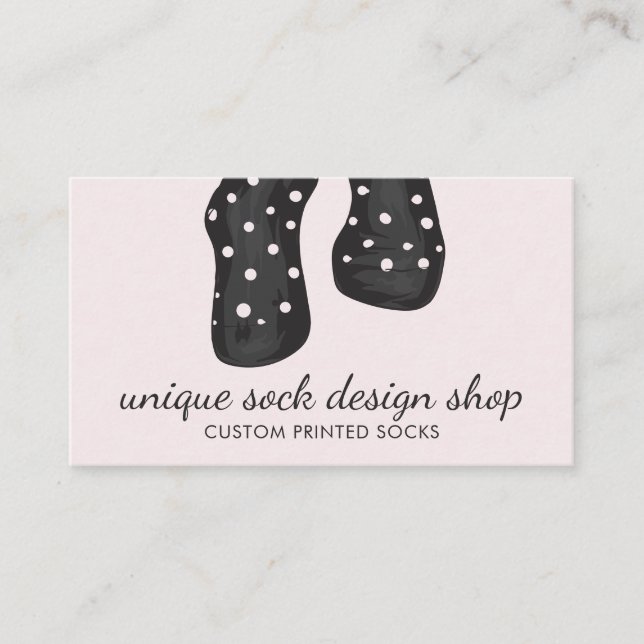 Footwear Girly Polka dots Sock Visitkort (Framsida)
