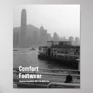 Footwearna för bekvämlighet i Hongkong Poster