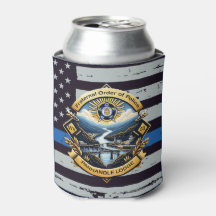 FOP Lodge 83 Thin Blue Line kan Coozie