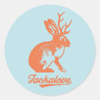 ) För 枚入り för 大 6 för Jackalope ステッカー(, Runt Klistermärke