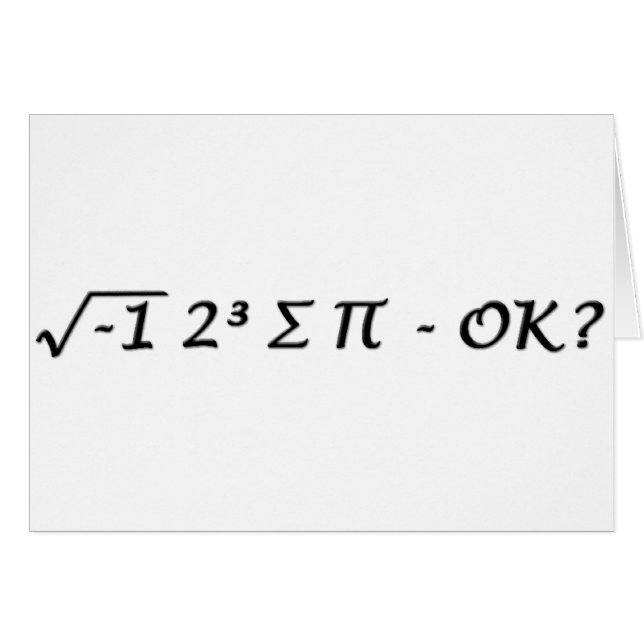 ∑∏ för ³ √-1 2 - jag åt något pajgodkännande? hälsningskort (Framsidan Horizontal)