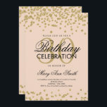 För 30års födelsedagglitter för guld rodna inbjudningar<br><div class="desc">För Fauxglitter för elegant 30års födelsedag rodnar guld- konfettiar den rosa inbjudanmallen. Underbar för 30års födelsedagpartyn och mer!</div>