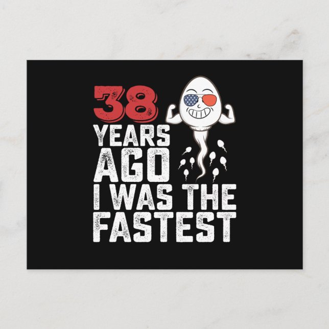 För 38 år sedan var jag den snabbaste vykort (Framsida)