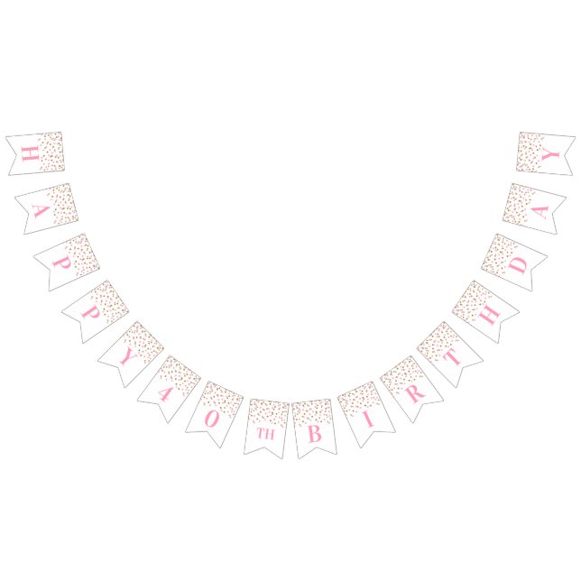 För 40th rosa guld- konfettiar födelsedagbaner för vimplar (Alla)