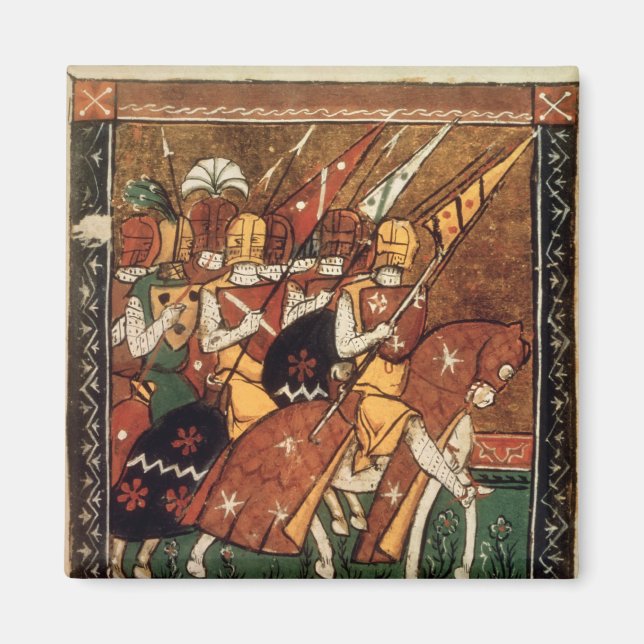 För 9084 f.20v: Knight on horseback Magnet (Framsidan)