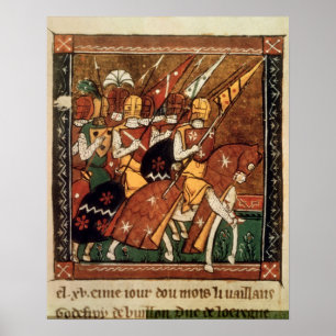 För 9084 f.20v: Knight on horseback Poster