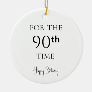 För 90:e gången Grattis på födelsedagen Julgransprydnad Keramik