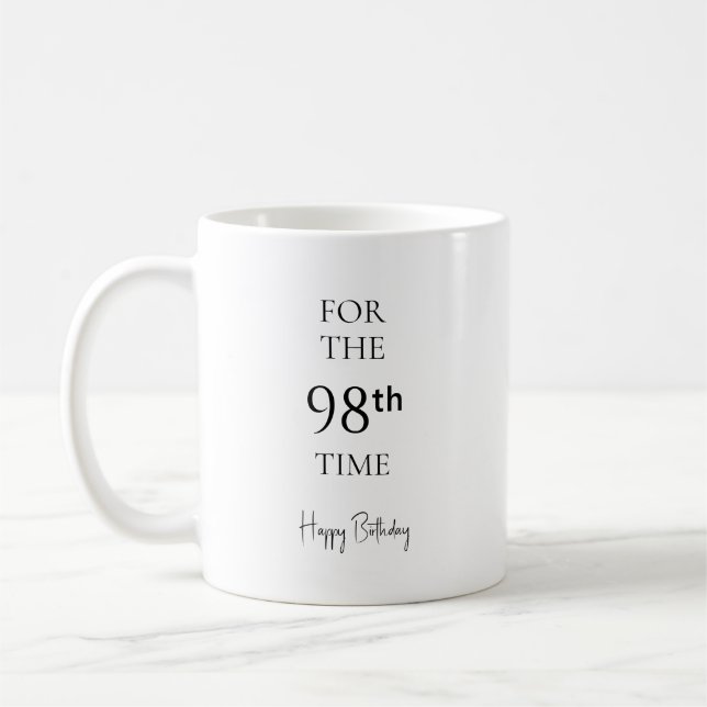 För 98:e gången Grattis på födelsedagen Kaffemugg (Vänster)