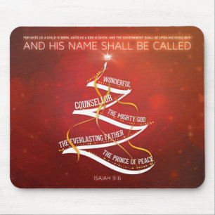 För 9:6bibel för jul Mousepad - Isaiah Verse Musmatta