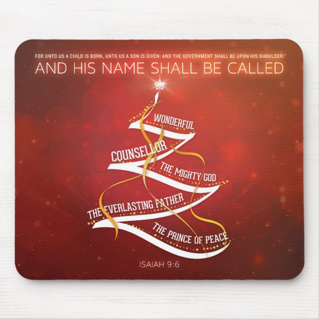 För 9:6bibel för jul Mousepad - Isaiah Verse Musmatta (Framsidan)