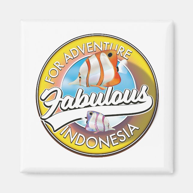 För Adventure Fabulous Indonesia logotyp Magnet (Framsidan)