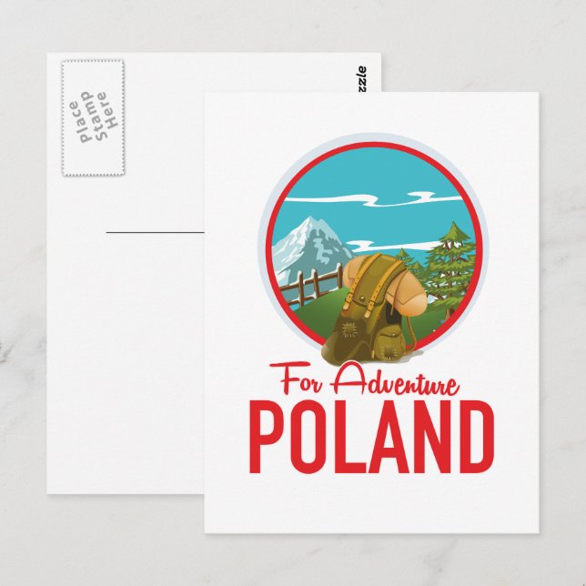 För Adventure Poland Travel logotyp Vykort (Fram/baksida)