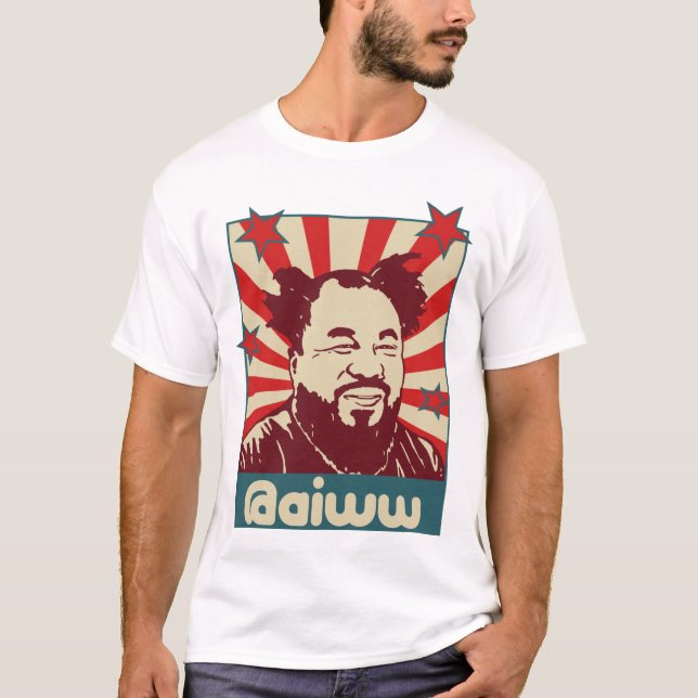 För @aiwwTwitter för Ai Weiwei T-tröja T-shirt (Framsida)