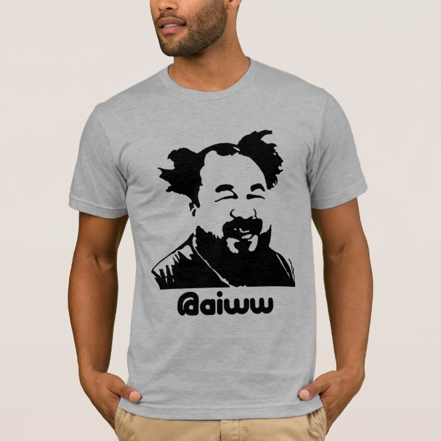 För @aiwwTwitter för Ai Weiwei T-tröja T-shirt (Framsida)