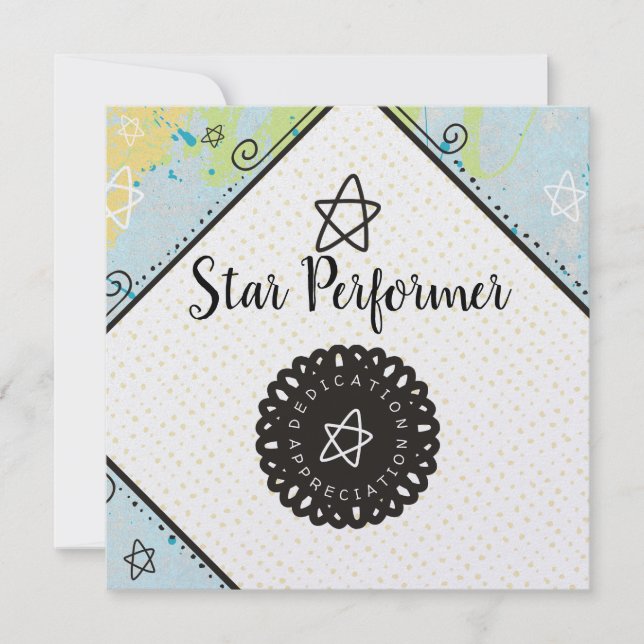 för aktöranställd för abstrakt bästa utmärkelse tack kort (Framsida)